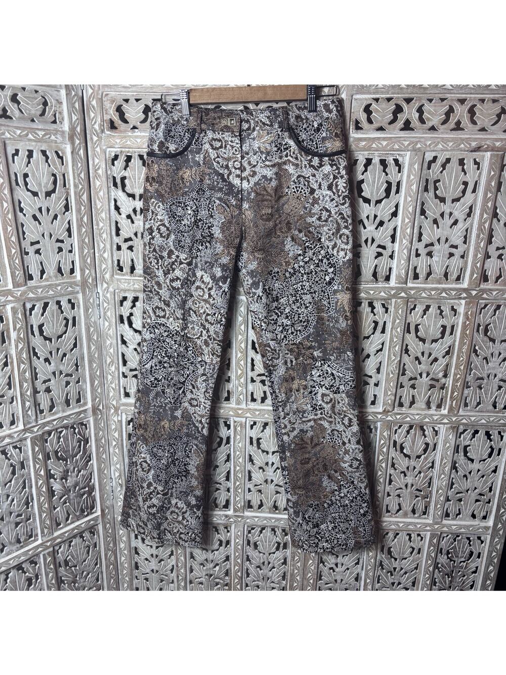 Women Absolu Confort PARIS Cotton Multicolor Floral/Mix Print Trousers Pants 42